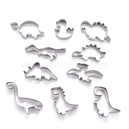 Stainless Steel Mixed Dinosaur Shaped Cookie Candy Food Cutters Molds, for DIY, Kitchen, Baking, Kids Dinosaur Theme Birthday Party Supplies Favors, Stainless Steel Color, 60x90x20.5mm, 10pcs/Set(DIY-H142-09P)