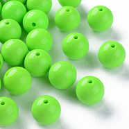 Opaque Acrylic Beads, Round, Lime, 20x19mm, Hole: 3mm, about 111pcs/500g(MACR-S370-C20mm-23)