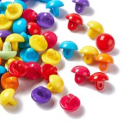 Acrylic Shank Buttons, Opaque Acrylic Button Beads, Half Round, Mixed Color, bout 10.5mm in diameter, 10mm thick, hole: 2mm, about 1350pcs/500g(SACR-530-M)