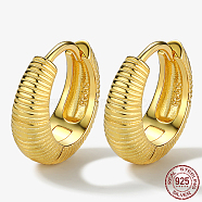 925 Sterling Silver Hoop Earrings, Ring, with 925 Stamp, Real 18K Gold Plated, 16mm(WZ9806-1)