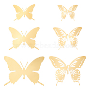 Unicraftale 12Pcs 6 Style Stainless Steel Butterfly Wall  Decoration Pendants, Golden, 45~95x90.5~121x0.3mm, 2pcs/style(STAS-UN0036-52G)