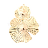 Rack Plating Brass Pendants, Leaf Charm, Real 18K Gold Plated, 49x36x2mm, Hole: 1.8mm(KK-M261-17G)