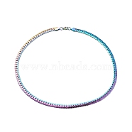 304 Stainless Steel Cuban Link Chain Necklace for Men Women, Rainbow Color, 24.02 inch(61cm)(NJEW-E093-01MC-03)