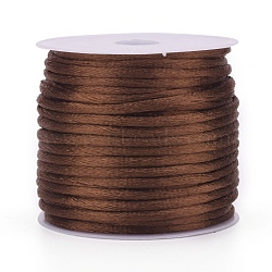 Nylon Cord, Satin Rattail Cord, for Beading Jewelry Making, Chinese Knotting, Camel, 2mm, about 10.93 yards(10m)/roll(X-NWIR-L006-2mm-19)