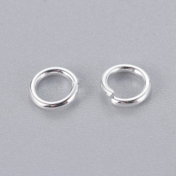 304 Stainless Steel Jump Rings, Open Jump Rings, Silver Color Plated, 18 Gauge, 6x1mm, Inner Diameter: 4mm, about 50pcs/5g(X-STAS-E464-09B-S)