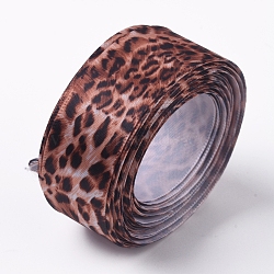 Leopard Printed Grosgrain Ribbons, for Hair Bows, Headbands, Crafting and Gift Wrapping, Camel, 1 inch(25mm), about 10yards/roll(9.14m/roll)(OCOR-TAC0006-03-B03)