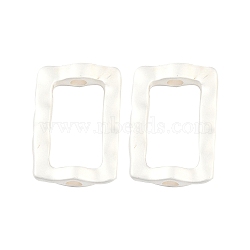 Alloy Beads, Rectangle, Matte Silver Color, 22x15x4.5mm, Hole: 3mm, 16x9mm inner diameter(FIND-B038-21A-MS)