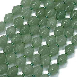 Natural Green Aventurine Beads Strands, Bell, with Seed Beads, 11x10mm, Hole: 1.4mm, about 31pcs/strand, 15.35''(39cm)(G-K389-D13-01)