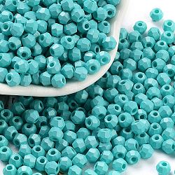 Baking Paint Glass Seed Beads, Bicone, Dark Turquoise, 4.5x3.5mm, Hole: 1.4mm, about 5625pcs/pound(SEED-A032-02H)