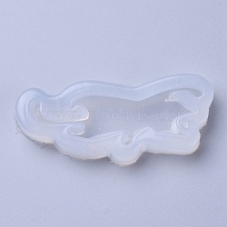Silhouette Silicone Molds, Resin Casting Molds, For UV Resin, Epoxy Resin Jewelry Making, Cat Shape, White, 54x23x8mm, Inner Diameter: 13x47mm(X-DIY-L026-061)