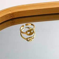 DIY fashionable stainless steel ring with non fading color, female niche high-end light luxury tagram style(PQ6554-1)