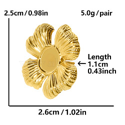 304 Stainless Steel Flower Stud Earrings for Women, Fashionable Floral Ear Jewelr, Golden, 25x26mm(ZQ3075-2)