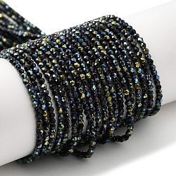 Electroplate Glass Beads Strands, Half Plated, Faceted Round, AB Color Plated, 2mm, Hole: 0.7mm, about 160~178pcs/strand, 13.58 ~14.17 inch(34.5~36cm)(GLAA-H021-01A-HP09)