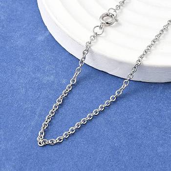 316 Stainless Steel Cable Chain Necklaces, with Brass Spring Ring Clasps, Stainless Steel Color, 27.7 inch(70.5cm)