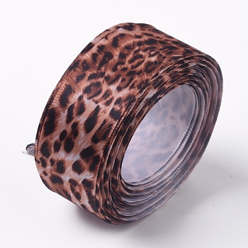 Leopard Printed Grosgrain Ribbons, for Hair Bows, Headbands, Crafting and Gift Wrapping, Camel, 1 inch(25mm), about 10yards/roll(9.14m/roll)