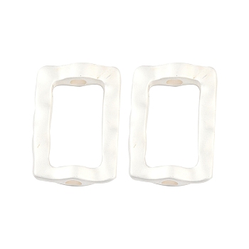 Alloy Beads, Rectangle, Matte Silver Color, 22x15x4.5mm, Hole: 3mm, 16x9mm inner diameter