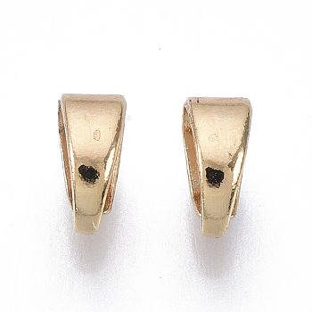 Brass Snap on Bails, Nickel Free, Real 18K Gold Plated, 6x4x3mm, Hole: 5x3mm