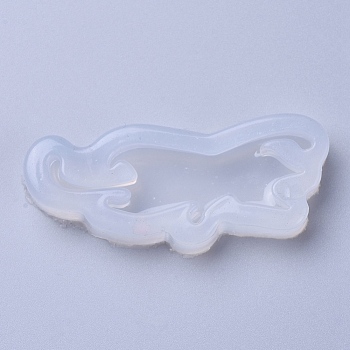 Silicone Molds, Resin Casting Molds, For UV Resin, Epoxy Resin Jewelry Making, Cat Shape, White, 54x23x8mm, Inner Diameter: 13x47mm