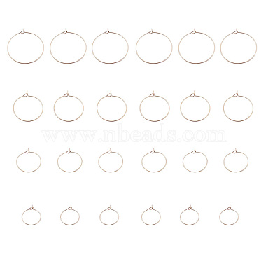 24Pcs 4 Size 316L Surgical Stainless Steel Hoop Earring Findings(X1-STAS-ZZ0001-03RG)-3