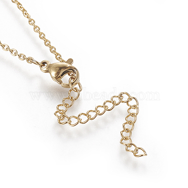 Brass Initial Pendant Necklaces(NJEW-I230-24G-B)-2