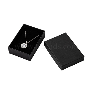 Black Rectangle Cardboard Jewelry Box