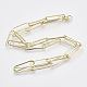 Brass Flat Oval Paperclip Chain Necklace Making(MAK-S072-08A-LG)-2
