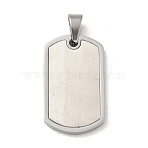 304 Stainless Steel Stamping Blank Tag Pendants, Rectangle Charm, Stainless Steel Color, 34x20x3mm, Hole: 7x5mm(X-STAS-G346-20P)