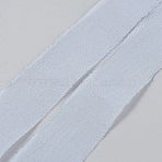 Frayed Polyester Ribbon, Raw Edge Ribbon, Garment Accessories, for Gift Wrapping, Light Steel Blue, 1-3/8~1-5/8 inch(36~40mm), about 5.47 Yards(5m)/Roll(OCOR-TAC0023-23B)