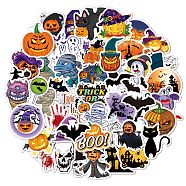 50Pcs Halloween Holographic Vinyl Waterproof Cartoon Stickers, Self Adhesive Decals for Art Craft, Halloween Themed Pattern, 24.5~71.5x36.5~70x0.3mm(DIY-B064-01D)