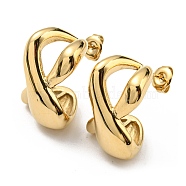 304 Stainless Steel Twist Infinity Stud Earrings, Real 18K Gold Plated, 22.5x15mm(EJEW-I286-03G)