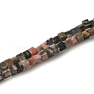 Natural Rhodonite Beads Strands, Cube, 2~2.5x2.5~3.5x2.5~3mm, Hole: 0.4mm, about 157~165pcs/strand, 14.96~15.75''(38~40cm)(G-B064-A31)