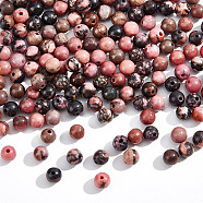 Natural Rhodonite Beads Strands, Round, 4mm, Hole: 0.8mm, about 96pcs/strand, 14.9 inch~15.1 inch, about 3 Strands/box(G-NB0005-33B)