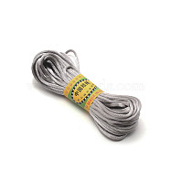 Polyester Rattail Satin Cord, for Chinese Knotting, Round, Light Grey, 3mm, about 10.94 Yards(10m)/Bundle(OCOR-WH0066-43E)