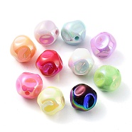 UV Plating Opaque Acrylic Beads, Iridescent, Luminous Beads, Glow in the Dark, Fig, Mixed Color, 14.5mm, Hole: 2mm(X1-OACR-Z013-01)