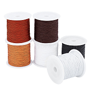 PandaHall Elite Braided Nylon Thread Nylon String, for Beading Jewelry Making, Mixed Color, 0.5mm, about 150yards/roll, 6 colors, 1roll/color, 6rolls/set(NWIR-PH0001-61A-03)