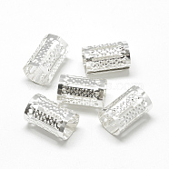 Iron Dreadlocks Beads Hair Decoration, Hair Coil Cuffs, Column, Silver Color Plated, 15x8mm, Hole: 7mm(IFIN-S696-13S-1)