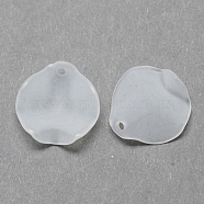 Transparent Acrylic Pendants, Frosted Style, Petal, Clear, 15x15x4mm, Hole: 1.5mm(X-FACR-R015-15x15mm-10)
