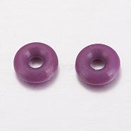 Rubber O Rings, Donut Spacer Beads, Fit European Clip Stopper Beads, Purple, 2mm(KY-G005-02B)