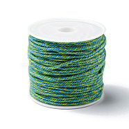 Cotton Braid Thread, with Spool, Round, Light Sea Green, 1.2mm, about 21.87 Yards(20m)/Roll(OCOR-B003-01A-17)