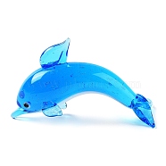 3D Dolphin Handmade Lampwork Display Decoration, for Home Decoration, Dodger Blue, 51x20.5x33mm(DJEW-C012-05)