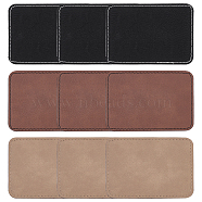 9Pcs 3 Colors Imitation Leather Laserable Label Tags, Sew on Blank Hat Patches, Rectangle, Mixed Color, 88x63x1.5mm, 3pcs/color(DIY-FG0003-46)