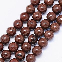 Natural Mahogany Obsidian Bead Strands, Round, 8mm, Hole: 1mm, about 50pcs/strand, 15.74 inch(G-F425-01)