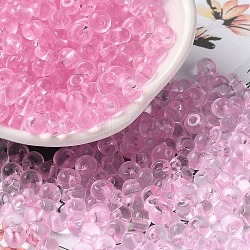 Transparent Acrylic Beads, Top Drilled, Round, Pearl Pink, 5.5x5x4mm, Hole: 1.2mm, about 833pcs/50g(X-MACR-K359-02G)