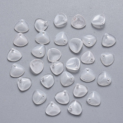Imitation Jade Glass Charms, Petaline, Mint Cream, 7x8x2.5mm, Hole: 1mm(GLAA-R211-01-A07)