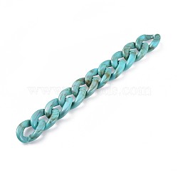 Acrylic Curb Chains, Unwelded, Turquoise, 39.37 inch(100cm), Link: 29x21x6mm, 1m/strand(X-AJEW-JB00505-01)