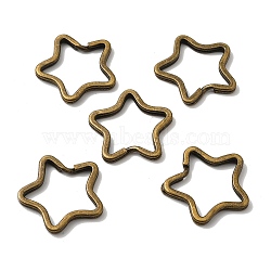 Iron Split Key Rings, Keychain Clasp Findings, Star, Antique Bronze, 34x3mm(IFIN-H045-AB)
