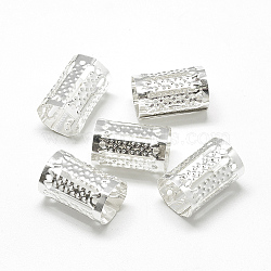 Iron Dreadlocks Beads Hair Decoration, Hair Coil Cuffs, Column, Silver Color Plated, 15x8mm, Hole: 7mm(IFIN-S696-13S-1)