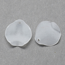 Transparent Acrylic Pendants, Frosted Style, Petal, Clear, 15x15x4mm, Hole: 1.5mm(X-FACR-R015-15x15mm-10)