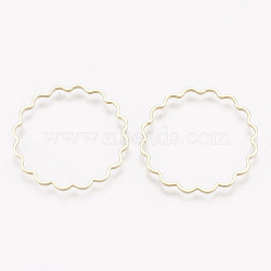 Brass Linking Rings, Real 18K Gold Plated, Ring, 24.5x24.5x1mm(X-KK-S348-092)