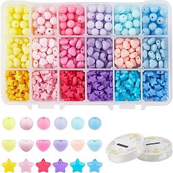 Nbeads DIY Opaque Children's Day Stretch Bead Bracelets Making Kits, Including Mixed Shapes Acrylic Beads and Elastic Crystal Thread, Mixed Color, Beads: 780pcs/set(DIY-NB0004-75)